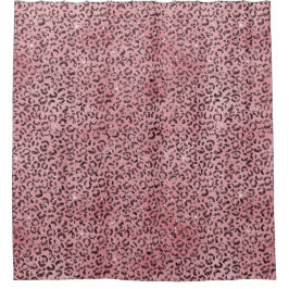 ピンキヒョウ柄スパークルグリッター シャワーカーテン