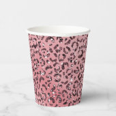 ピンキヒョウ柄スパークルグリッター 紙コップ (右)