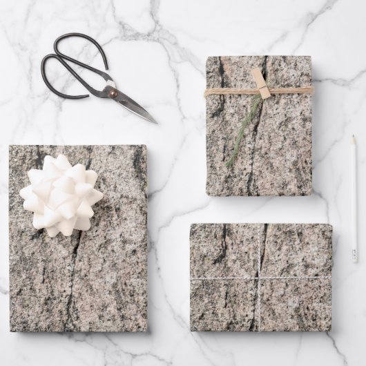 ピンキベージュストーン顔 ラッピングペーパーシート (正面)