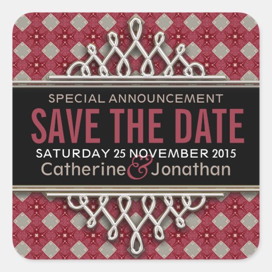 ピンキーすごい金ゴールドダイヤモンド日付シールを保存 スクエアシール (正面)