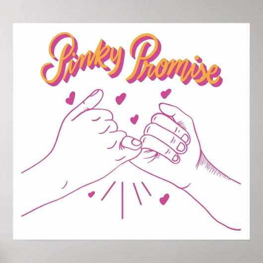 ピンキーの約束とハート ポスター (正面)