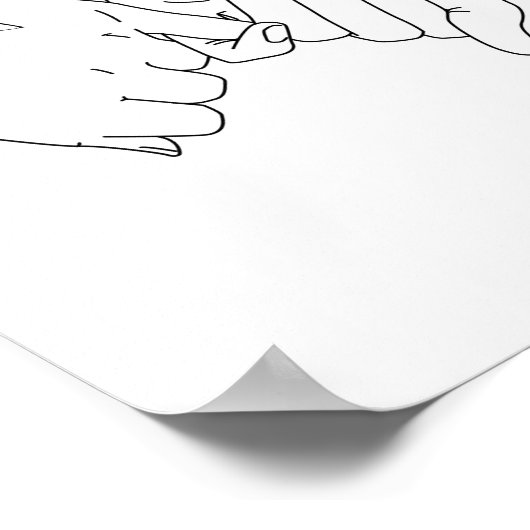 ピンキーの約束ラインアート葉と ポスター (角)