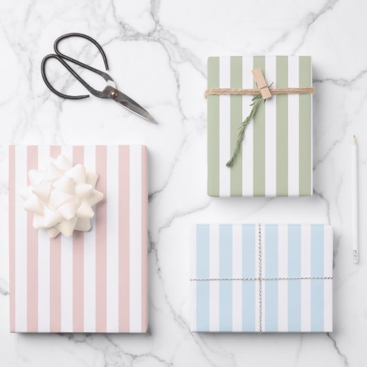 ピンキーカラフルグリーンブルーラッピング紙 ラッピングペーパーシート (正面)