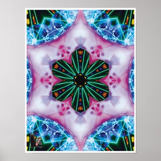 ピンキーキネティックコラージュ万華鏡のように千変万化するパターンポスター ポスター (正面)