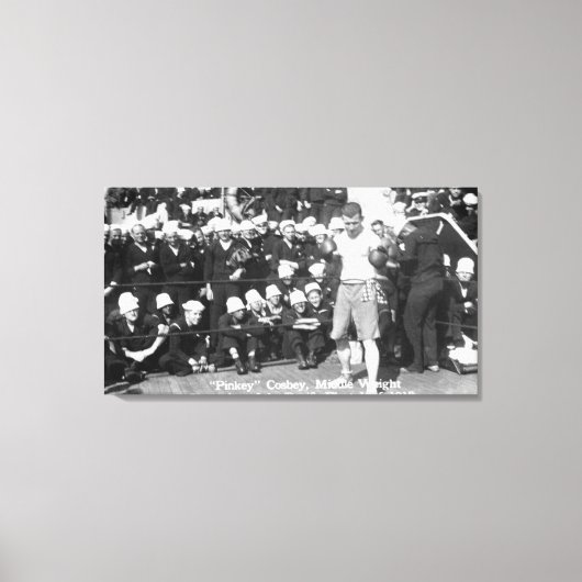 ピンキーコスビーボクシング試合の準備 キャンバスプリント (正面)