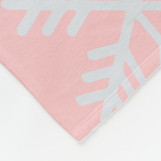ピンキースノーフレーク フリースブランケット (角)