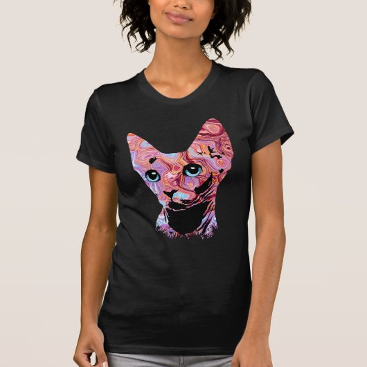 ピンキースフィンクス猫683 Tシャツ (正面)