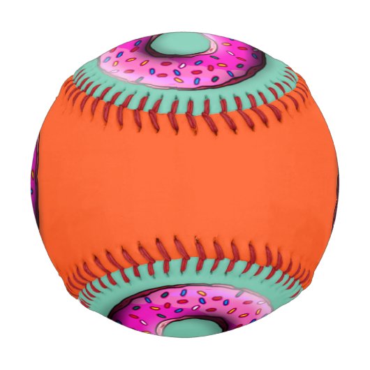 ピンキードーナツとカラフルの振りかける+あなたのアイディア 野球ボール (裏面)