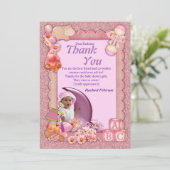 ピンキーバラ新生児ガールサンキューカード サンキューカード (スタンド正面)