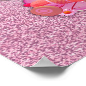 ピンキーバラ新生児ガールフォトフレーム ポスター (角)