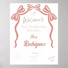 ピンキーブライダルシャワーウェルカムポスター ポスター
