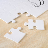 ピンキープロミッミニマルトラインアートキュートシンプルトレンディー ジグソーパズル (側面)