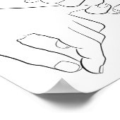 ピンキープロミッミニマルトラインアートキュートシンプルトレンディー ポスター (角)