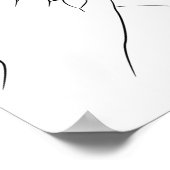 ピンキープロミッミニマルトラインアートキュートシンプルモダン ポスター (角)