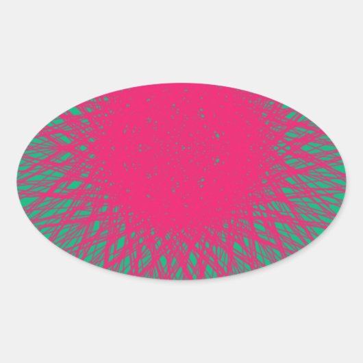ピンキー抽象芸術 楕円形シール (正面)