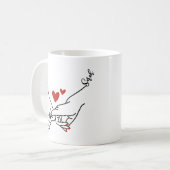 ピンキー約束手の恋人への贈り物を保持 コーヒーマグカップ (正面左)