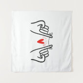 ピンキー約束手プリント、カップル美術プリントポストカー タペストリー (正面(横))