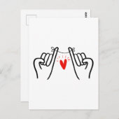 ピンキー約束手プリント、カップル美術プリント ポストカード (正面/裏面)
