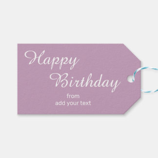 ピンキー薄紫誕生日ギフトラベル ギフトタグ