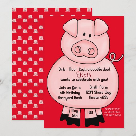 ピンキー豚- CYOC 招待状 (正面/裏面)