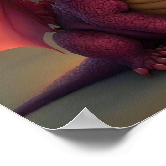 ピンキー - ローズのポスターアートを飾ったピンクのドラゴン ポスター (角)