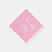 ピンクああベビースクリプトかわいい女モダンの子の赤ちゃんシャワー スタンダードカクテルナプキン (角)