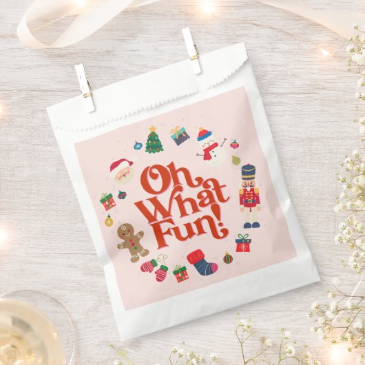 ピンクああ何おもしろいクリスマスバースデーパーティーが好き フェイバーバッグ (クリップ留めされた状態)