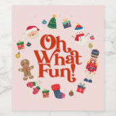 ピンクああ何おもしろいクリスマスバースデーパーティー ワインラベル (シングルラベル)