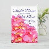 ピンクあじさいピンクフローラ花ブライダルシャワー 招待状 (スタンド正面)