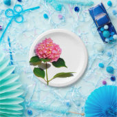 ピンクあじさいピンク花ピンクフローラ ペーパープレート (パーティー)