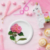 ピンクあじさいピンク花ピンクフローラ ペーパープレート (パーティー)
