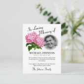 ピンクあじさい写真葬儀 サンキューカード (スタンド正面)