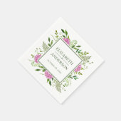 ピンクあじさい結婚の スタンダードカクテルナプキン (角)