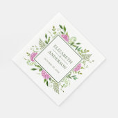 ピンクあじさい結婚の スタンダードランチョンナプキン (角)