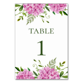 ピンクあじさい結婚の テーブルナンバー