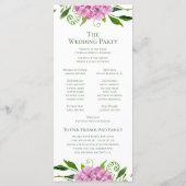 ピンクあじさい結婚の プログラム (裏面)