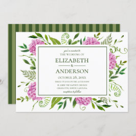 ピンクあじさい結婚の 招待状