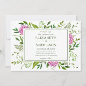 ピンクあじさい結婚の 招待状 (正面)