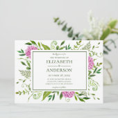 ピンクあじさい結婚の 招待状 (スタンド正面)