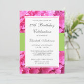 ピンクあじさい縁どアグリーン80th誕生日パーティー 招待状 (スタンド正面)