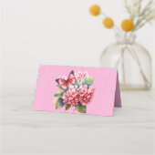 ピンクあじさい聖書結婚のテーブル プレイスカード (裏面)