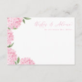 ピンクあじさい花の花の花のアドバイスカード エンクロージャーカード (正面)