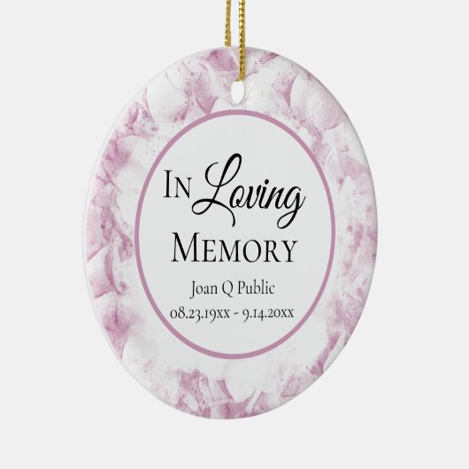 ピンクあじさい花ウォーターカラーメモリアル セラミックオーナメント (右)