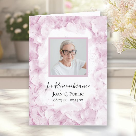 ピンクあじさい花葬式お畳み プログラム