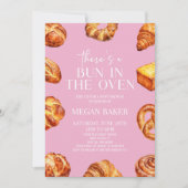 ピンクあそこパン赤ちゃんシャワーにパン 招待状 (正面)