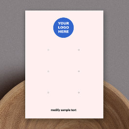 ピンクあなたのロゴを追加3穴イヤリングディスプレイカード