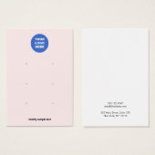 ピンクあなたのロゴを追加3穴イヤリングディスプレイカード (正面&裏面)