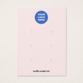 ピンクあなたのロゴを追加3穴イヤリングディスプレイカード (正面)