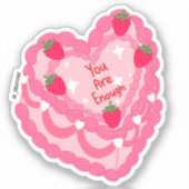 ピンクあなたは十分なヴィンテージハートケーキ シール (正面)
