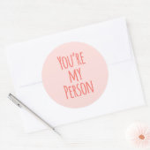 ピンクあなたは私の友人引用文バレンタインデー ラウンドシール (封筒)